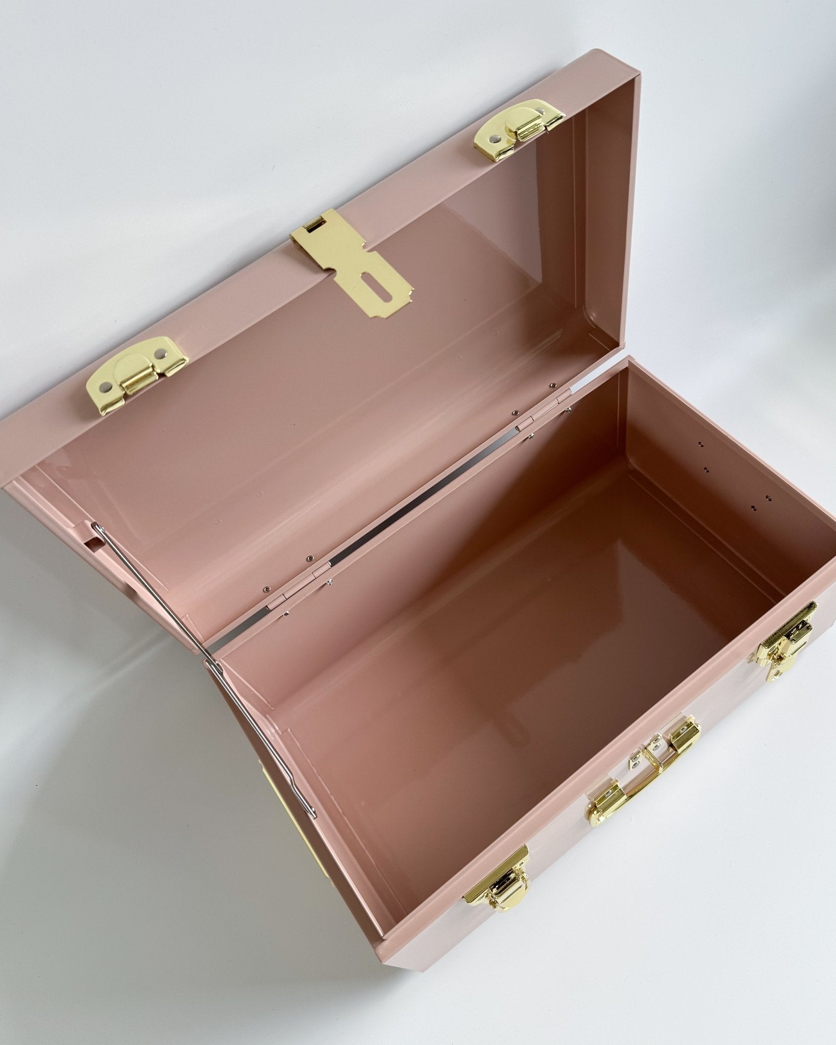 Personalised small size metal storage keepsake trunk box by BabyBoo Prints