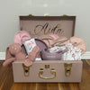 Custom gift trunk small size for newborn, filled with baby essentials and personalised items - Babyboo prints