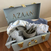 Custom gift trunk small size for newborn, filled with baby essentials and personalised items - Babyboo prints