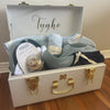 Custom gift trunk small size for newborn, filled with baby essentials and personalised items - Babyboo prints