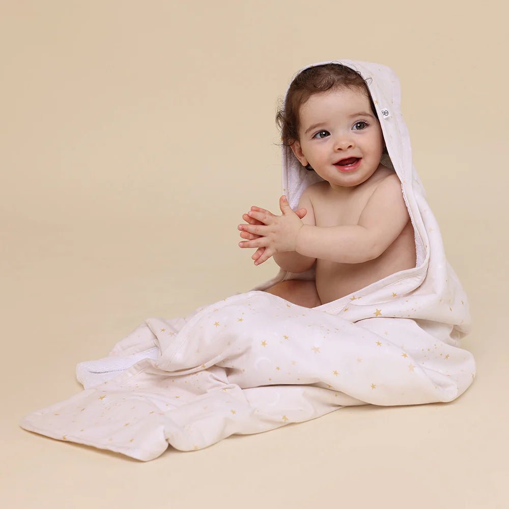 Stardust Organic Hooded Baby Towel - BabyBoo Prints