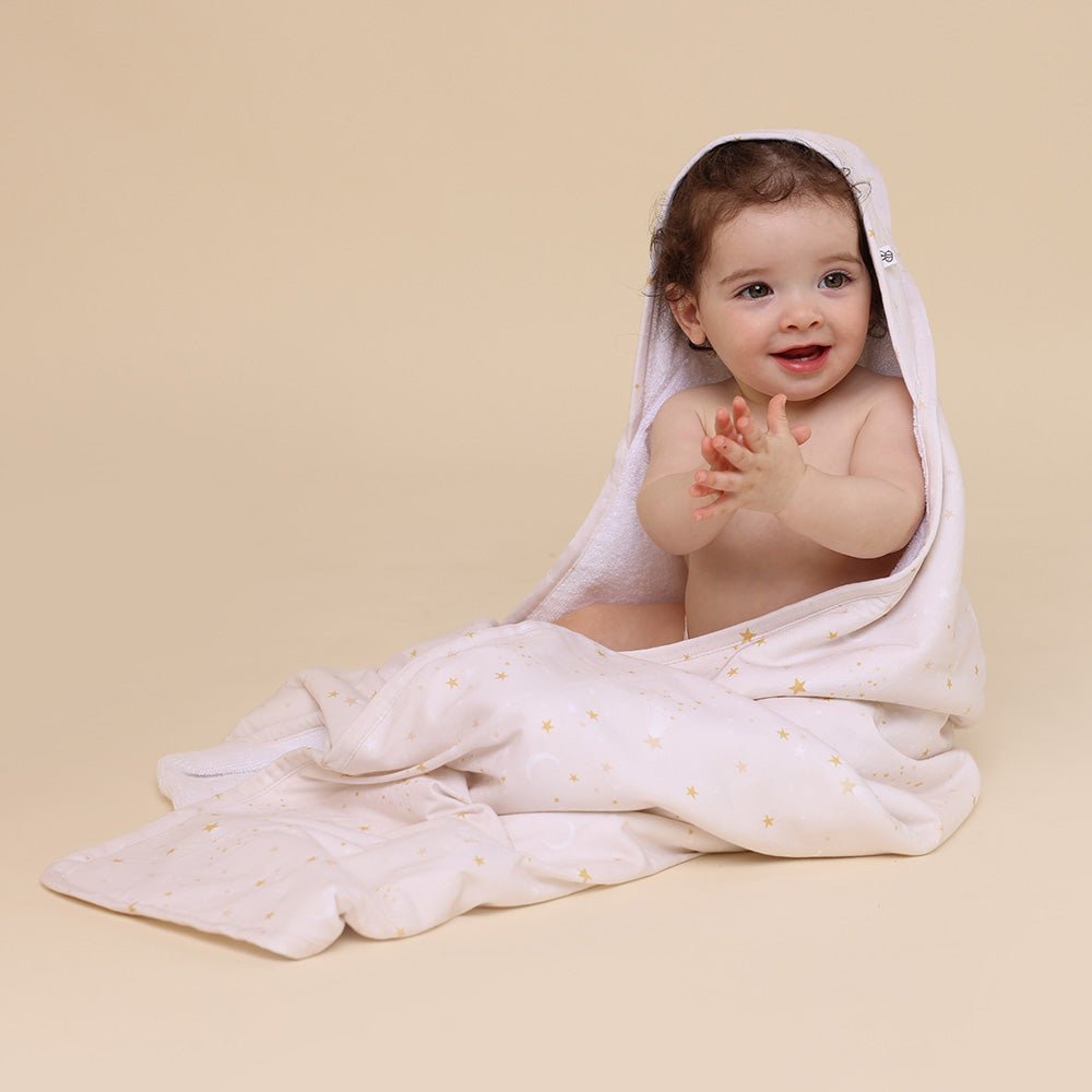 Stardust Organic Hooded Baby Towel - BabyBoo Prints