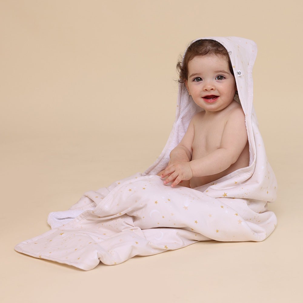 Stardust Organic Hooded Baby Towel - BabyBoo Prints