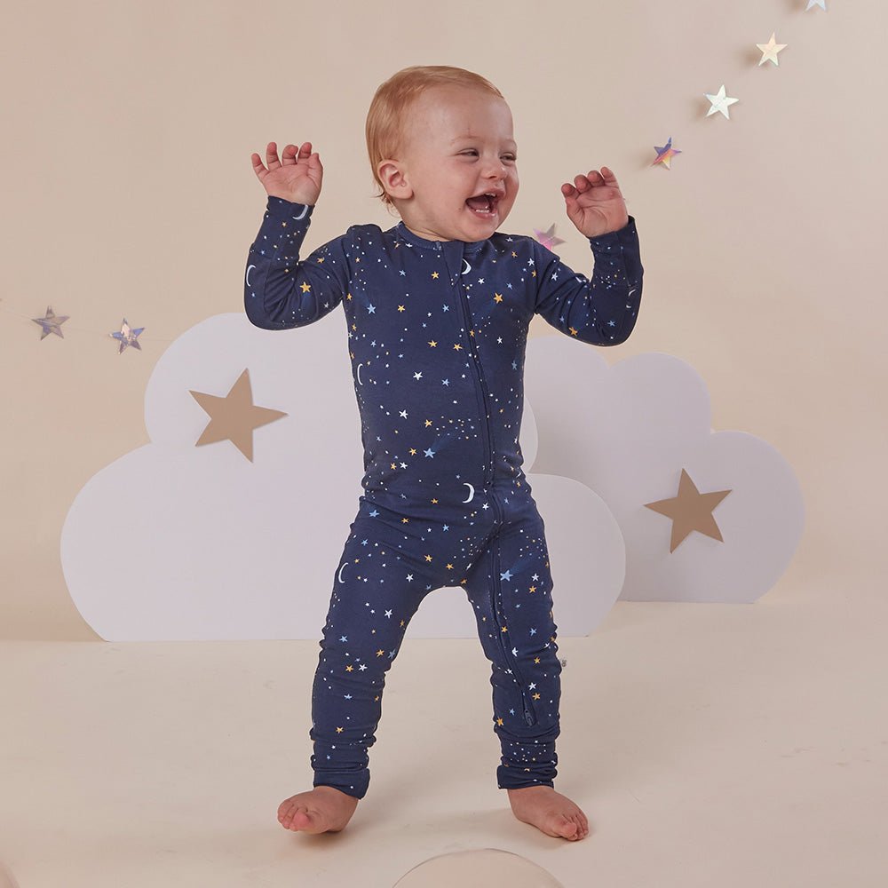 Starry Night Organic Snugglesuit Convertible Romper - BabyBoo Prints