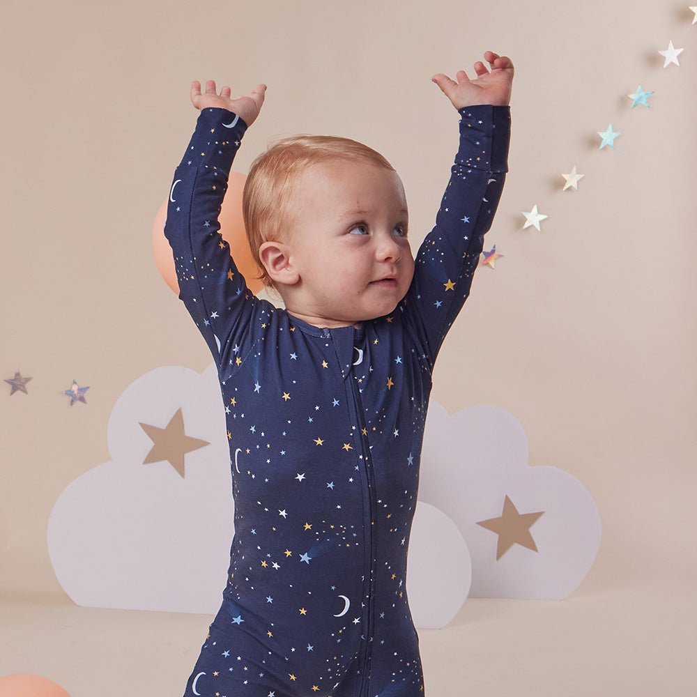 Starry Night Organic Snugglesuit Convertible Romper - BabyBoo Prints