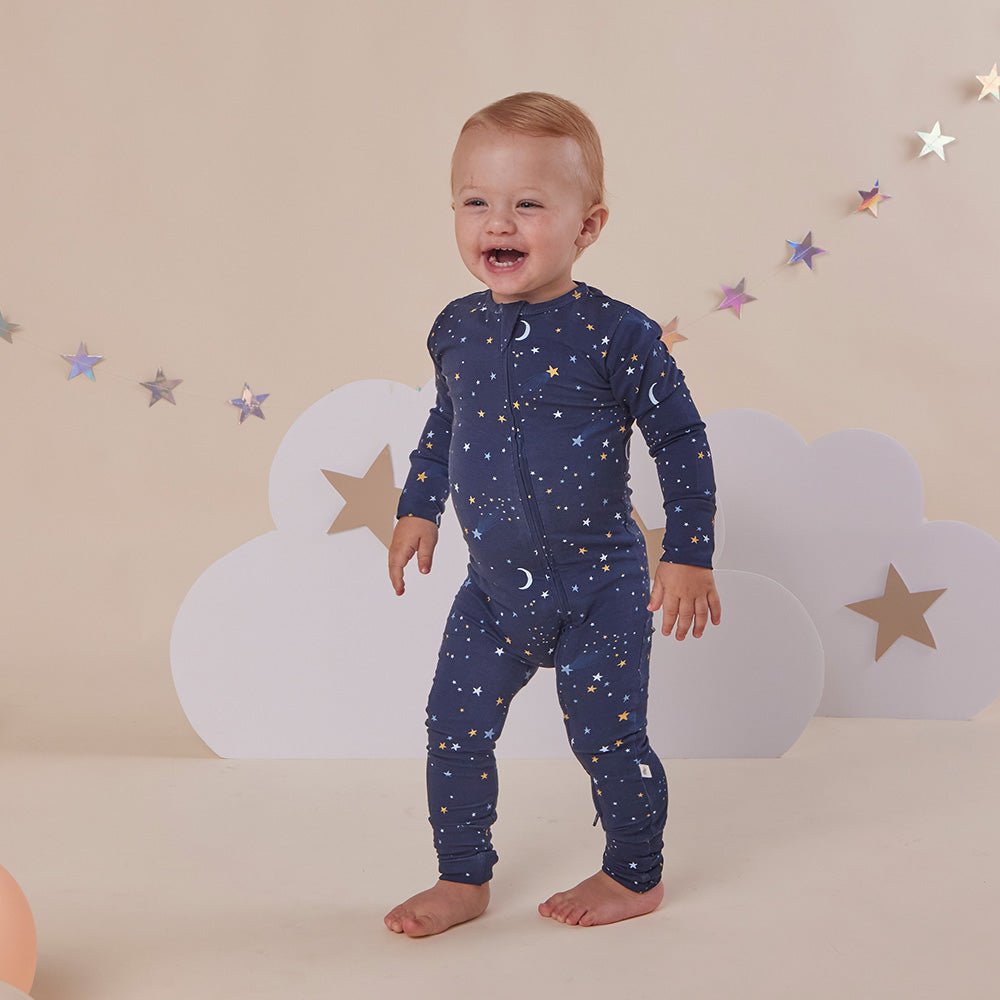 Starry Night Organic Snugglesuit Convertible Romper - BabyBoo Prints