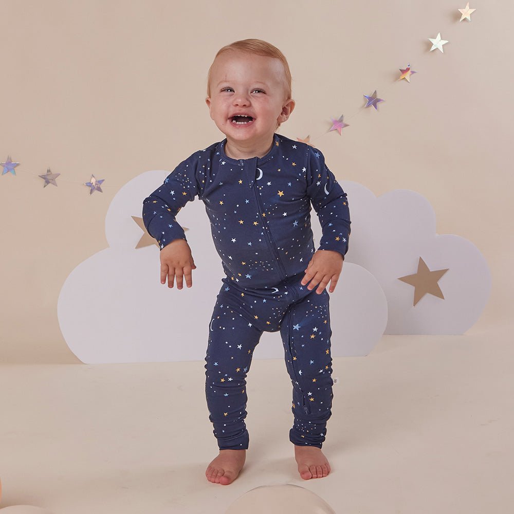 Starry Night Organic Snugglesuit Convertible Romper - BabyBoo Prints