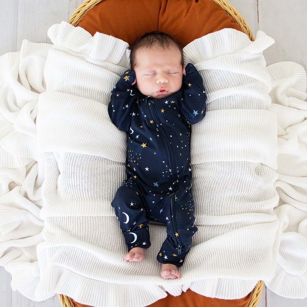 Starry Night Organic Snugglesuit Convertible Romper - BabyBoo Prints