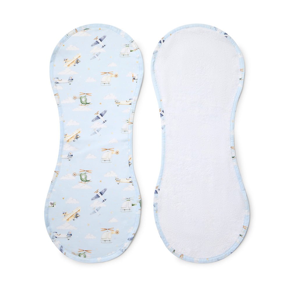 Taking Flight organic cotton burp cloth by BabyBoo Prints