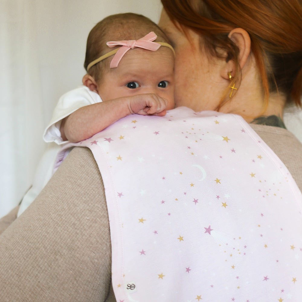 Twinkle organic cotton burp cloth by BabyBoo Prints