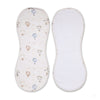 Soft Up & Away organic cotton burp cloth featuring a hot air balloon print, made from absorbent organic cotton to protect clothing during feeding and keep babies comfortable.