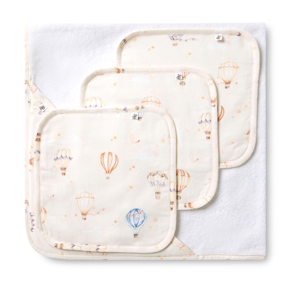 Up & Away Organic Hooded Baby Towel - BabyBoo Prints