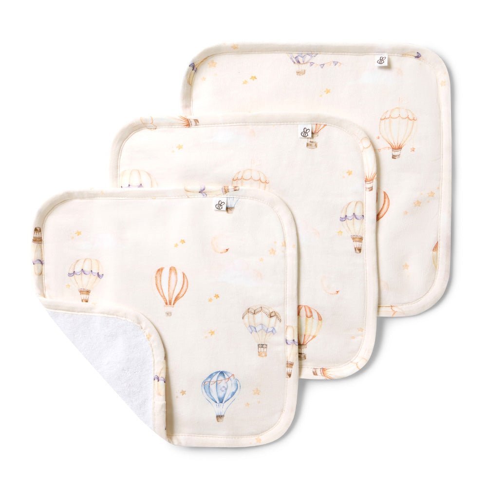 Up & Away Organic Wash Cloths - 3 Pack - BabyBoo Prints