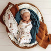 Vintage Cars Organic Jersey Wrap & Beanie Set - BabyBoo Prints