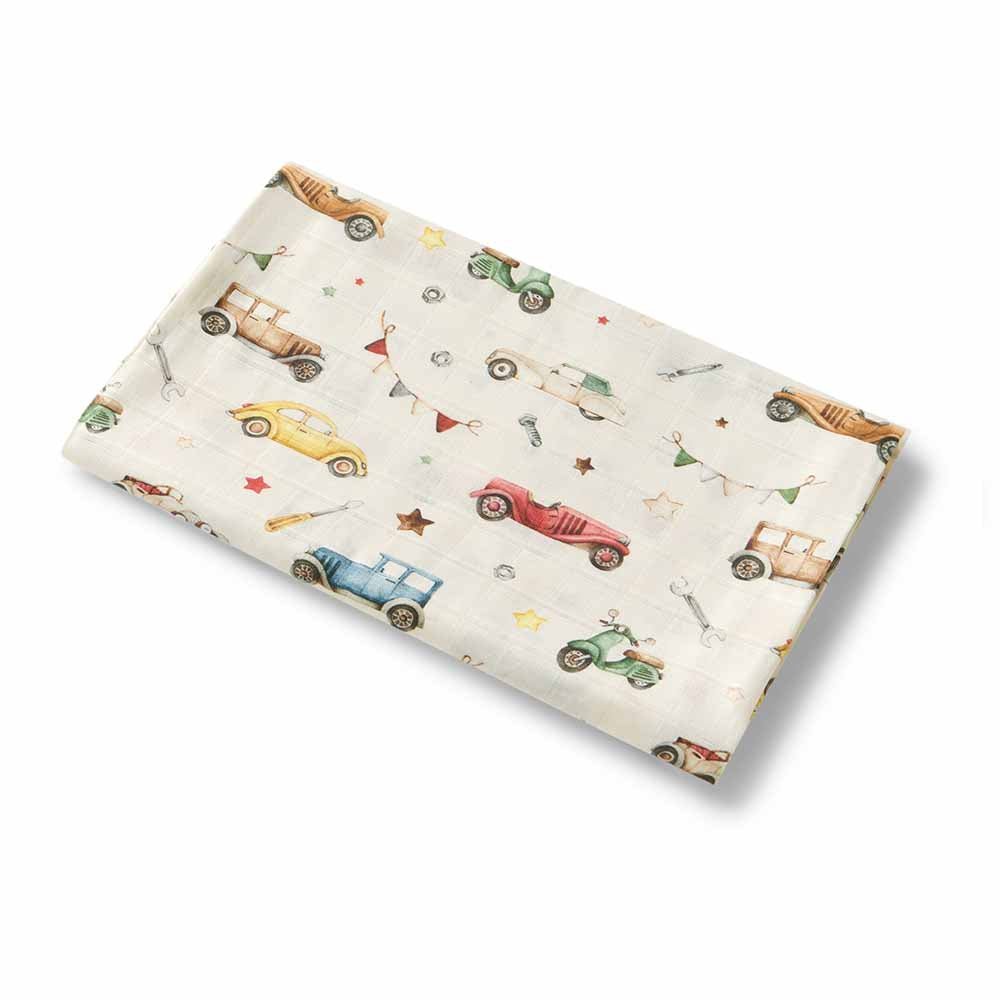 Vintage Cars Organic Muslin Wrap - BabyBoo Prints