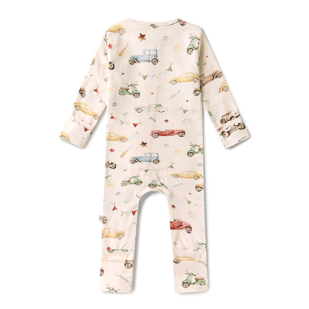 Vintage Cars Organic Snugglesuit Convertible Romper - BabyBoo Prints