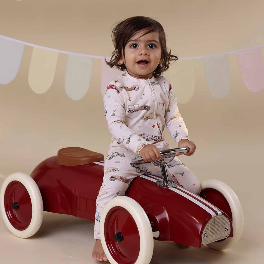 Vintage Cars Organic Snugglesuit Convertible Romper - BabyBoo Prints