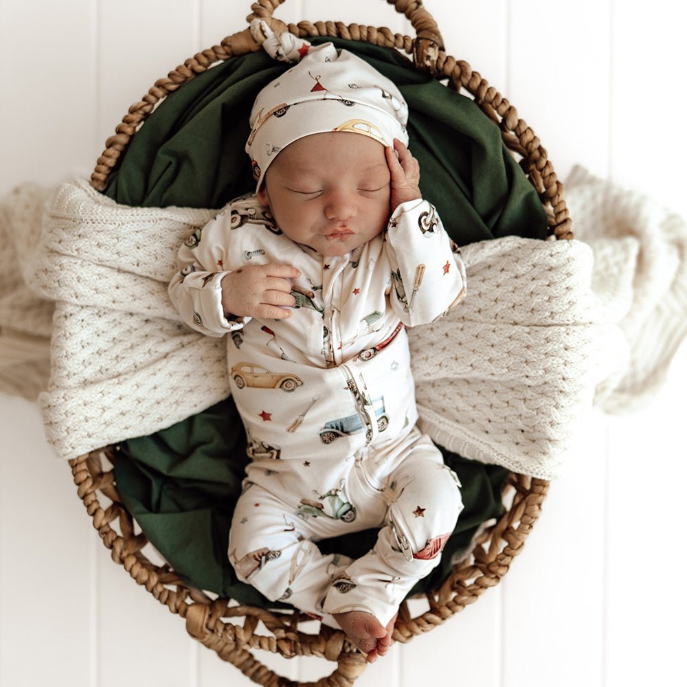 Vintage Cars Organic Snugglesuit Convertible Romper - BabyBoo Prints