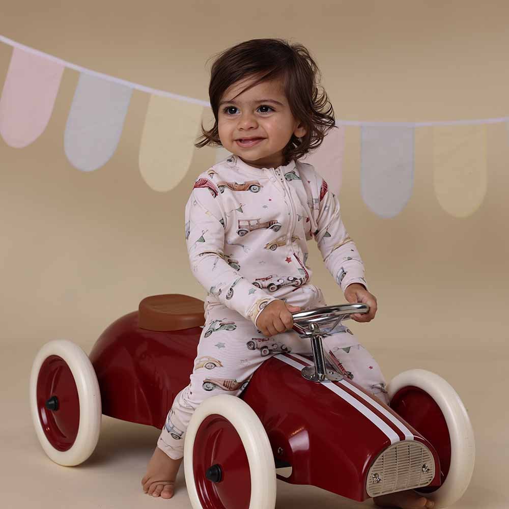 Vintage Cars Organic Snugglesuit Convertible Romper - BabyBoo Prints