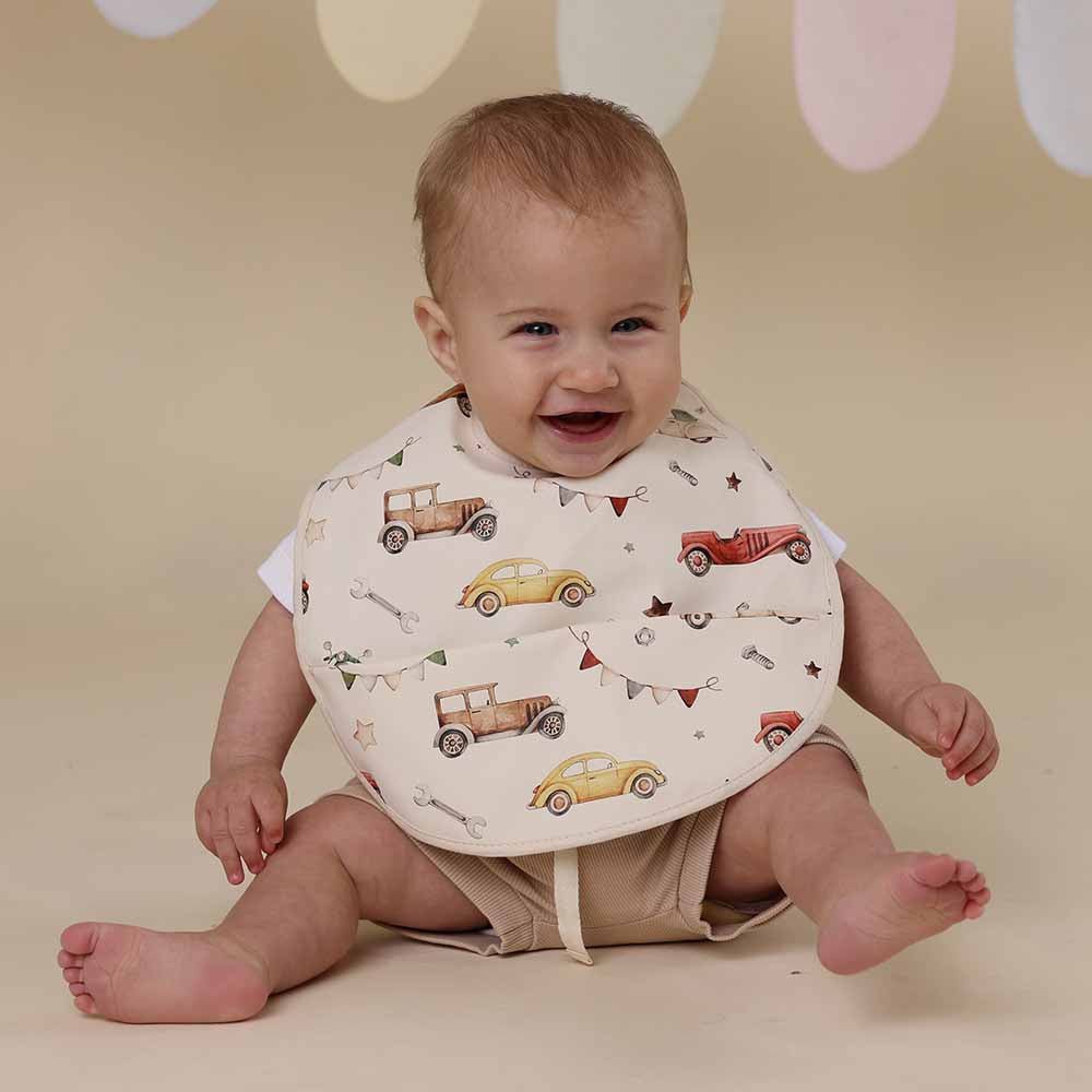 Vintage Cars Snuggle Bib - BabyBoo Prints
