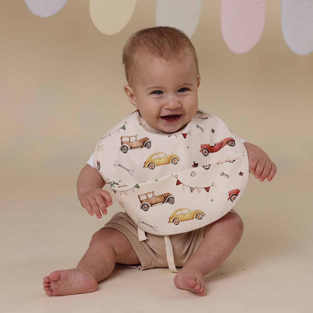 Vintage Cars Snuggle Bib - BabyBoo Prints