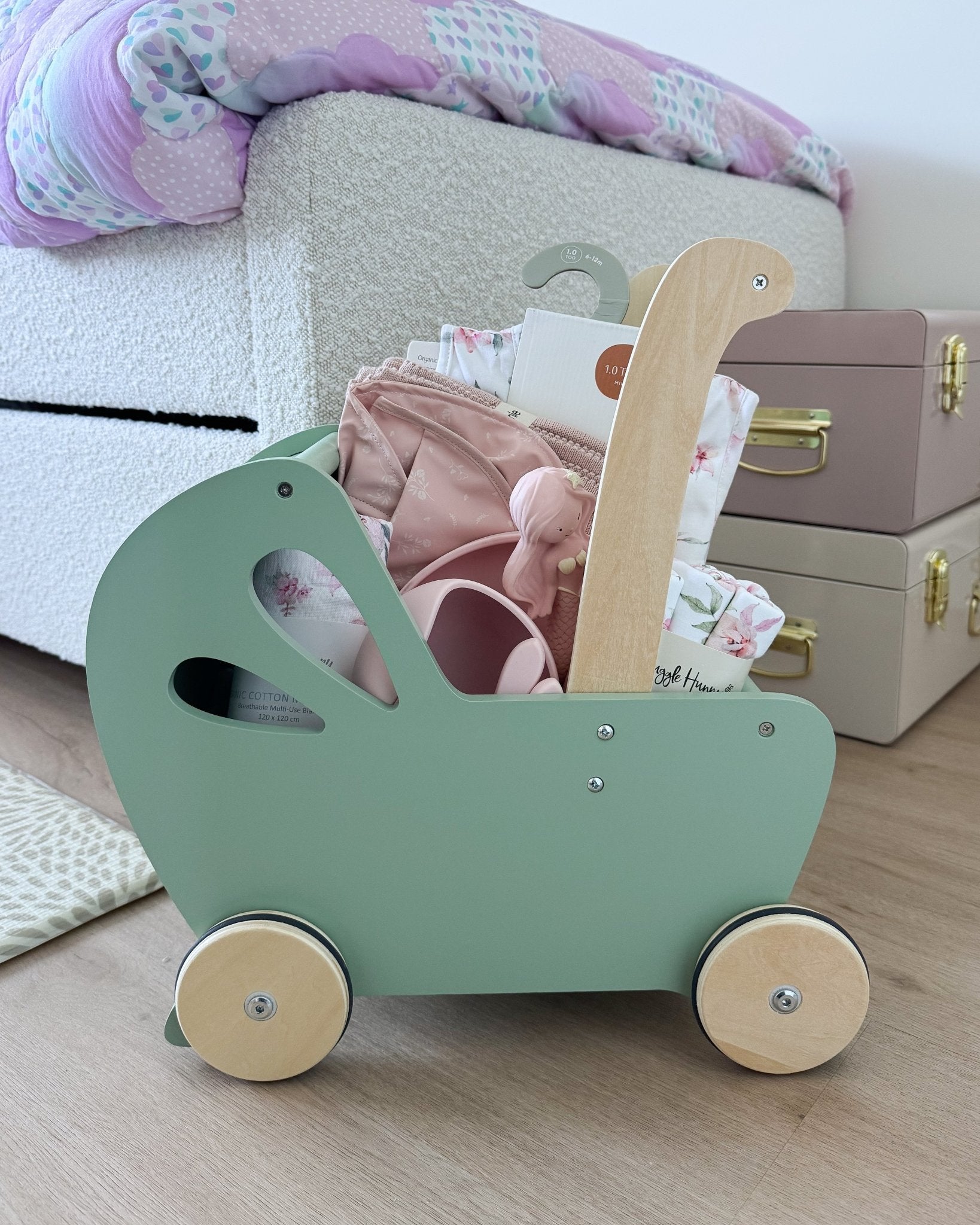 Wooden Dolls Pram & Walker - BabyBoo Prints