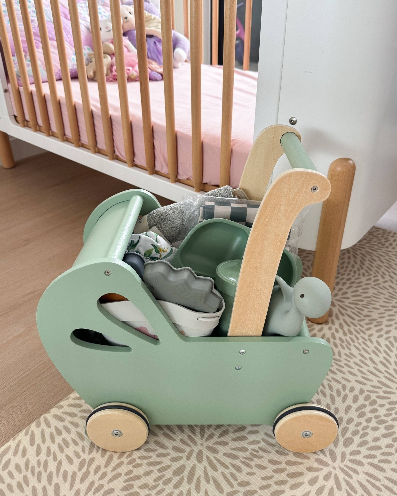 Wooden Dolls Pram & Walker - BabyBoo Prints