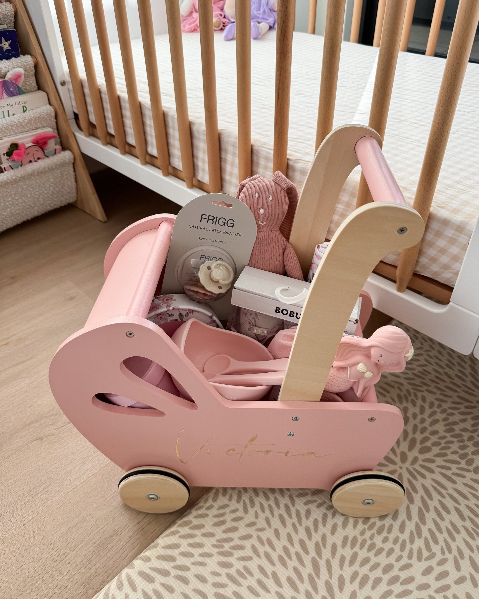 Wooden Dolls Pram & Walker - BabyBoo Prints