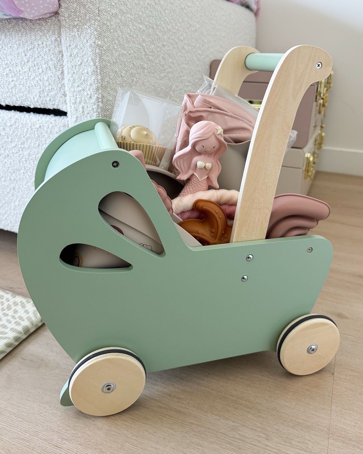 Wooden Dolls Pram & Walker - BabyBoo Prints