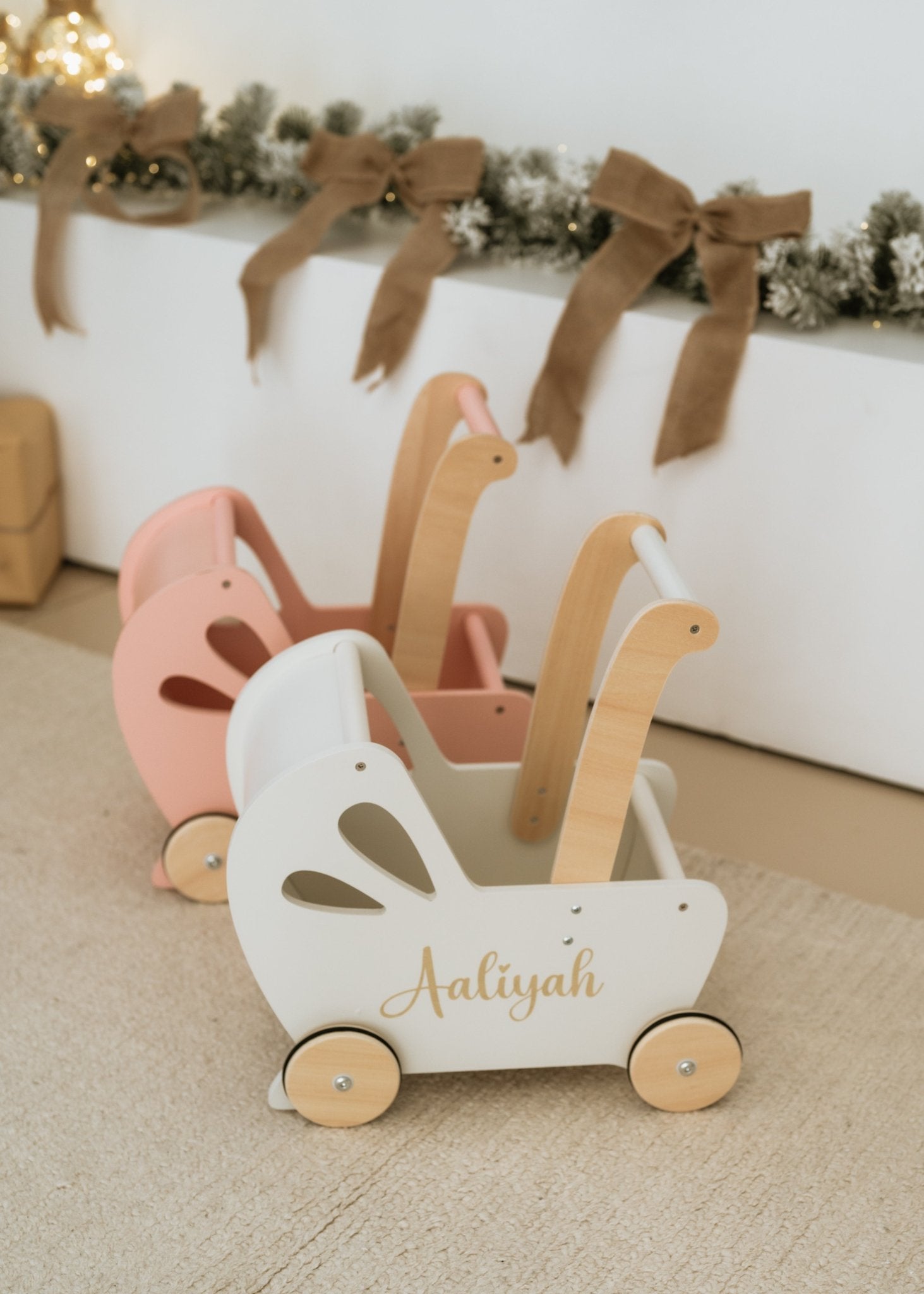 Wooden Dolls Pram & Walker - BabyBoo Prints