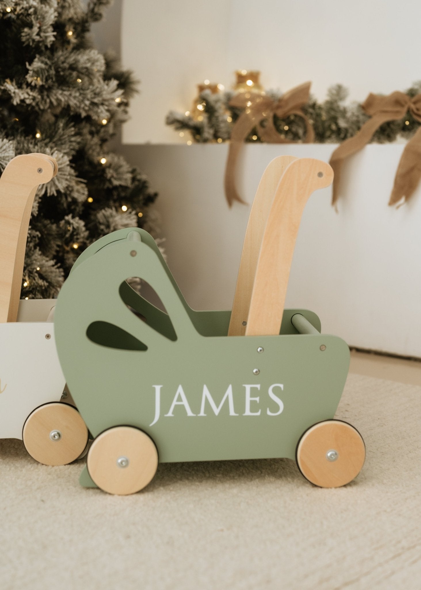 Wooden Dolls Pram & Walker - BabyBoo Prints
