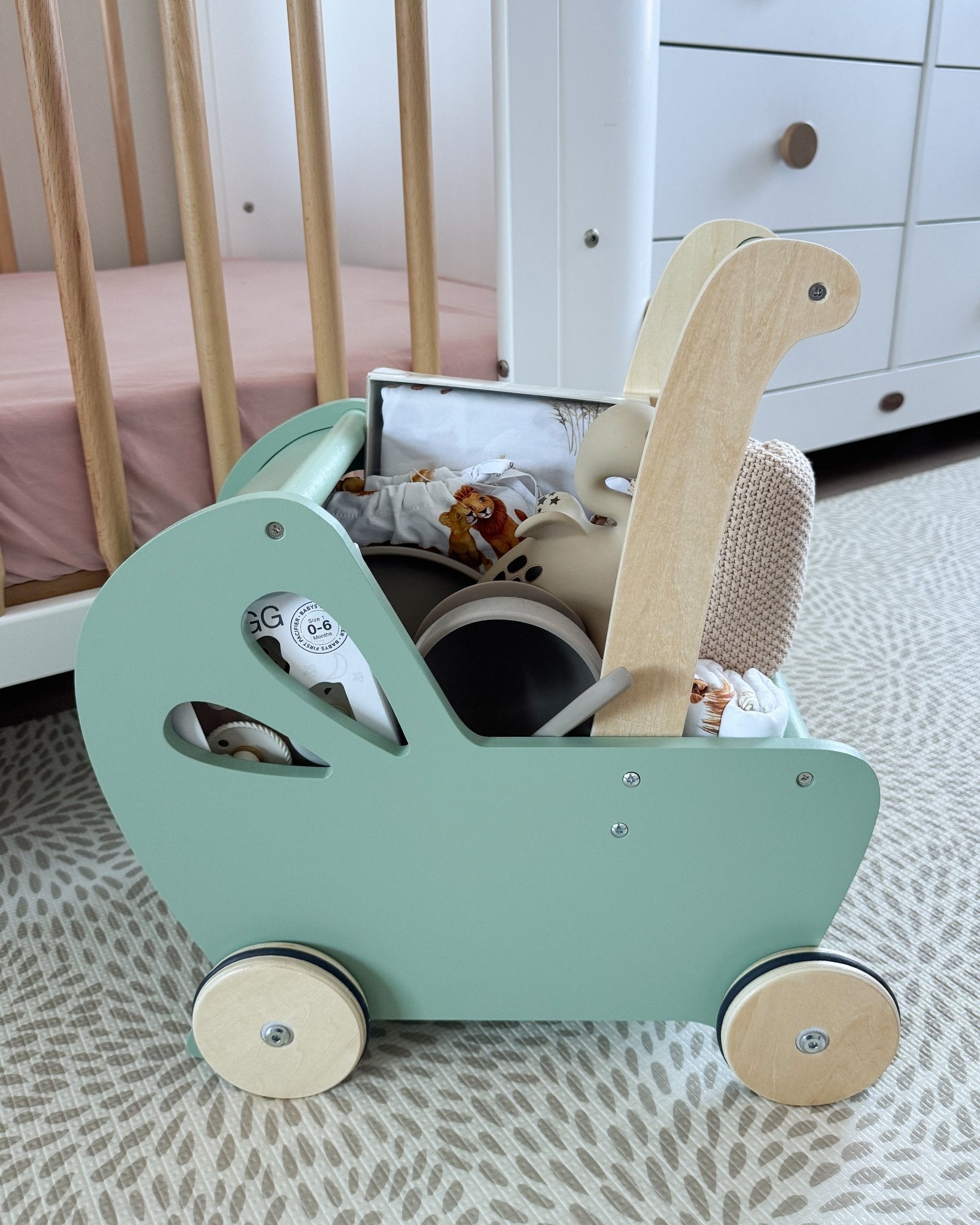 Wooden Dolls Pram & Walker - BabyBoo Prints