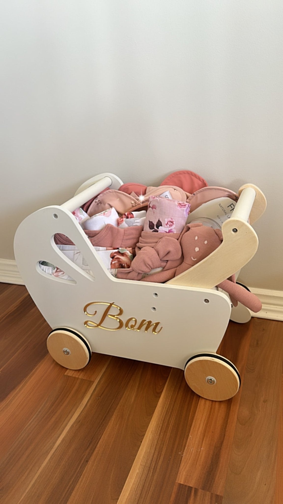 Wooden Dolls Pram & Walker - BabyBoo Prints