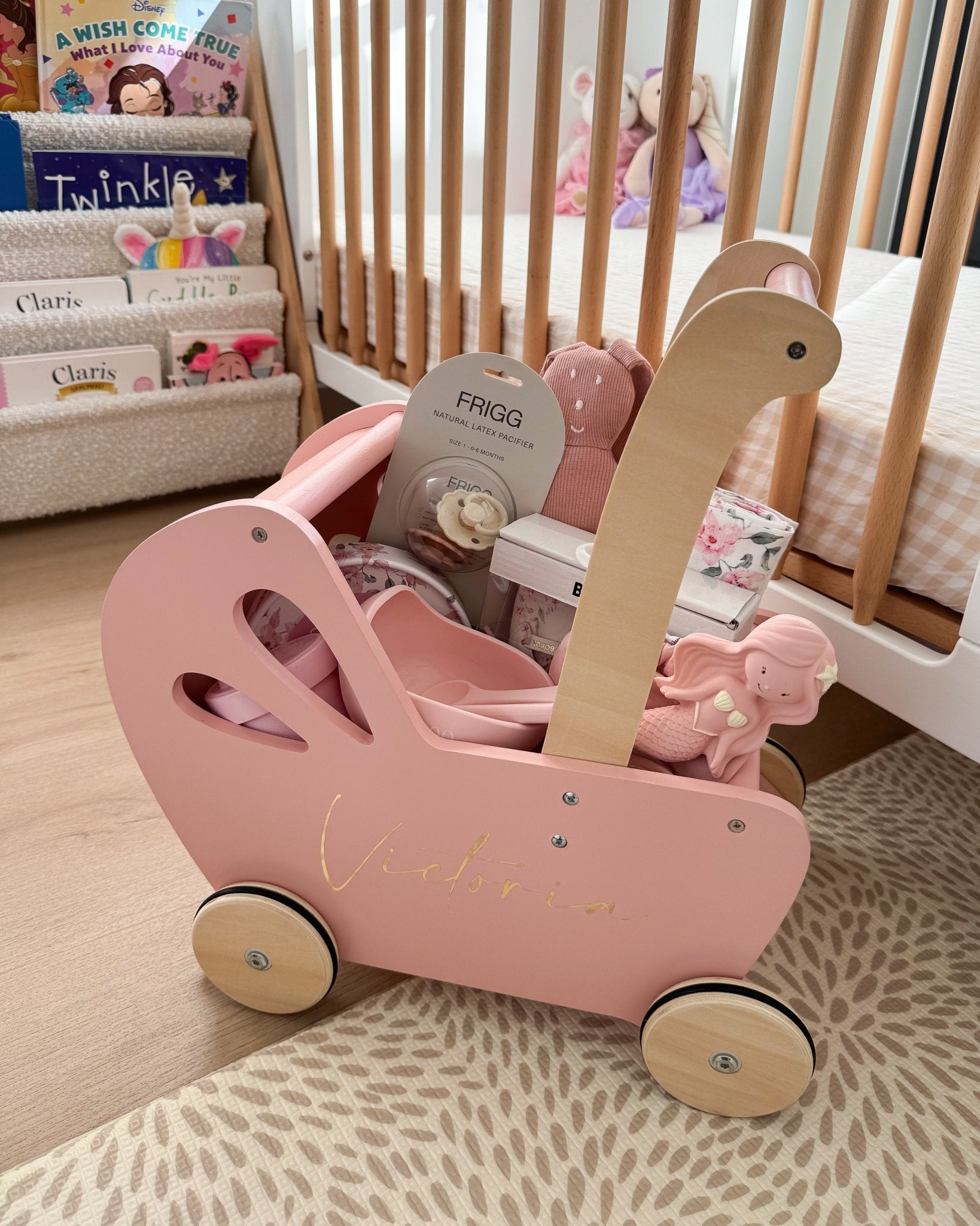 Wooden Dolls Pram & Walker - BabyBoo Prints